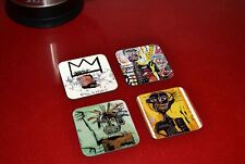 Jean Michel Basquiat Contemporary Art - 4 Piece Wooden Drinks Coaster Set