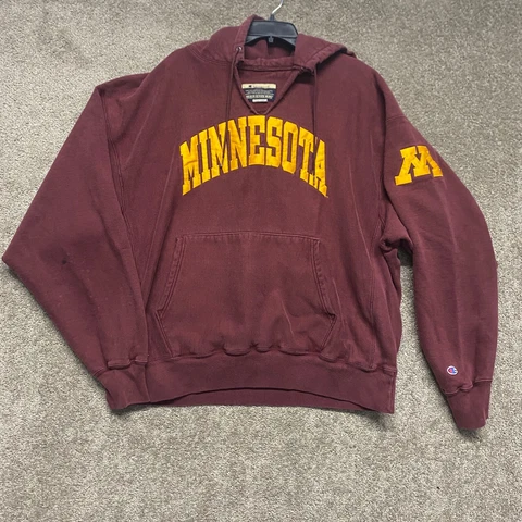 Minnesota Golden Gophers Hoodie Mens XXXL Red Champion Sweatshirt Reverse Weave Cover