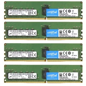 Crucial 64GB (4X 16GB) DDR4 2933MHz PC4-23400 ECC Registered Ram CT16G4RFD8293 - Picture 1 of 4