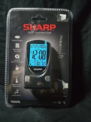 Sharp Digital Travel Alarm Clock Backlight Temperature Model SPC446A New Sealed - Image 1 of 4