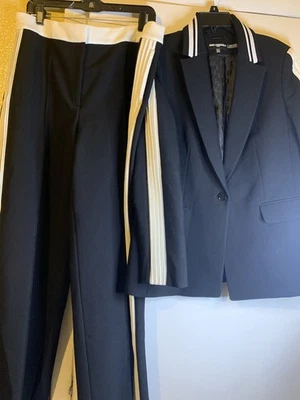 Karl Lagerfeld Paris Para Mujer Nuevo Con Etiqueta Pantalones/Chaqueta Conjunto Talla 12 Blanco y Negro Nuevo Con Etiquetas Foto 1 de 4