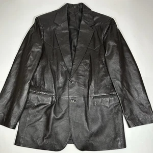 Vintage Circle S Dallas Western Echt 100% Leder Blazer Jacke Braun Herren Gr. 42 L - Bild 1 von 10