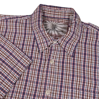 Half Moon Outfitters Threadworks Plaid Shirt Short Sleeve Button Up Mens Large - Image 1 of 4