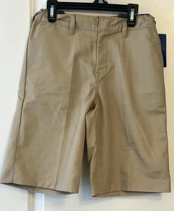 NEW Dickies Classic Fit Flat Front Shorts Straight Leg Twill School Khaki Sz 14 - Picture 1 of 3