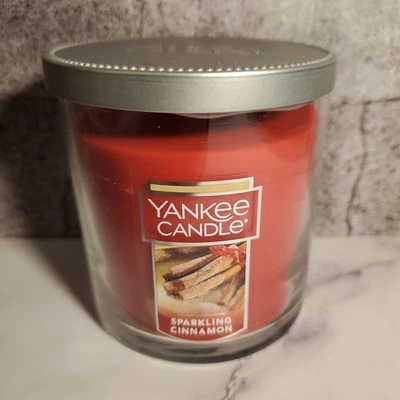 Yankee Candle Sparkling Cinnamon Scented 7 Oz Tumbler Jar New With Lid  - Image 1 of 2