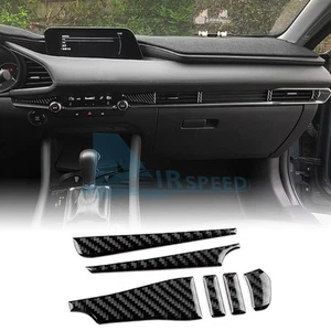 Black Carbon Fiber Center Console Air Vent Sticker For Mazda 3 Axela 2019-2024 - Bild 1 von 9