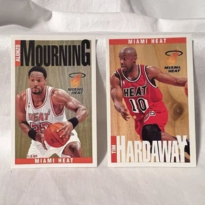 Miami Heat Alonzo Mourning Tim Hardaway 96-97 Panini Yearbook Sticker Cards - Picture 1 of 2