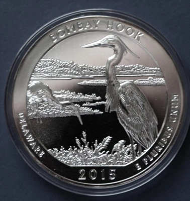 2015 BOMBAY HOOK  5 oz. Silver ATB Very Nice Specimen,  Capsule,-Free Ship #2 - Image 1 of 4