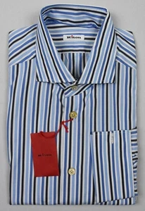 KITON Mens 2018 Handmade French Cuff Dress Shirt Size 16.5 NEW $750 SKU9-13 - Picture 1 of 4