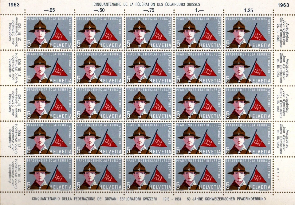 Suiza - Scott 422 - Hoja de 25 como nueva - MNH Foto 1 de 1