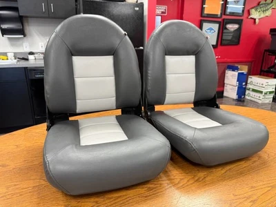 Boat Seats TEMPRESS Navistyle CHARCOAL GRAY PAIR (2) TWO SEATS Made in USA!! - Image 1 of 4