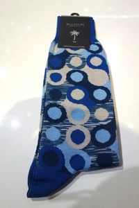 Calcetines Bugatchi Mid Pantorrilla Azul Marino Royal Baby Beige Punto Círculo - Imagen 1 de 2