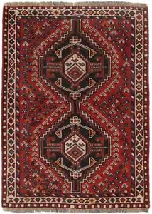 Handmade Oriental Rug Rusty Red Geometric Tribal Style Decor Carpet 3'6X4'9 ft - Picture 1 of 14
