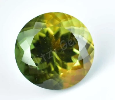 Natürlich Zweifarbig ( Gelb & Grün) Turmalin 7.50 CT Rund Zertifiziert Edelstein - Bild 1 von 4