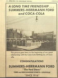Anuncio impreso vintage Summers-Hermann Ford Louisville y Coca Cola 1976 - Imagen 1 de 4