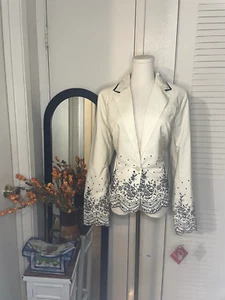 Vintage Oscar de la Renta bestickte Jacke Größe 14 - Neu mit Etikett - Bild 1 von 14