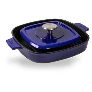Woll "IRON" Steakpfanne mit Rillen, 28 x 28 cm, Inkl. Steakpresse - Cobalt Blue - Bild 1 von 7