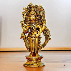 Brass Lord Murugan (Kartikeya) Idol - 24 cm Height, Religious Hindu Deity Statue - Picture 1 of 6