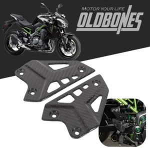 2017-2021 For KAWASAKI Z900 100% Carbon Fiber Footpeg Heel Guards Rearset Plates - Picture 1 of 12
