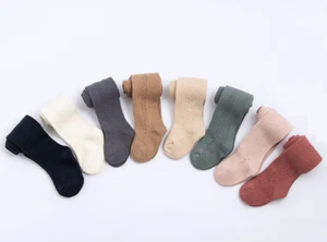 Toddler Girls Tights Baby Tights Newborn Baby Stockings Cotton Knitted Socks - Picture 1 of 12
