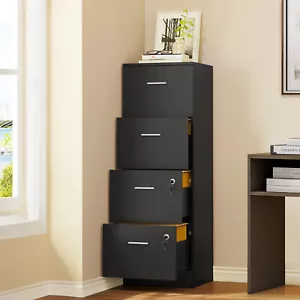 4 Drawers File Cabinet w/ Lock for Letter A4-Sized Files Upgraded Filing Cabinet - Picture 1 of 28