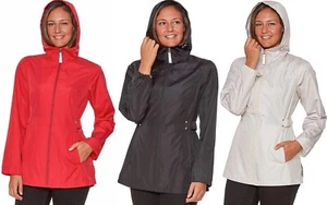 Jones New York Women's Rain Jacket Parka In A Pocket Windbreaker - Colors  Sizes - Picture 1 of 17