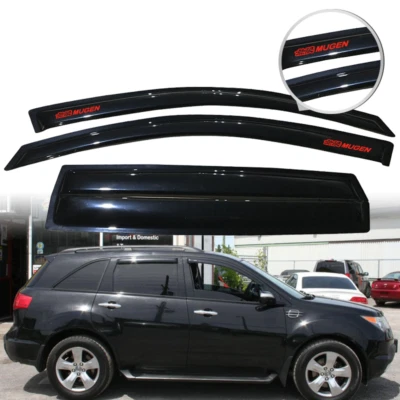 For 07-13 Acura MDX Window Visor Rain Sun Guard Shade Deflector 4PCS w/ mugen Foto 1 de 4