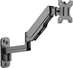 Aluminum Single Arm Gas Spring Monitor Wall Mount - Heavy Duty Hold 17" to 32" S - Picture 1 of 7