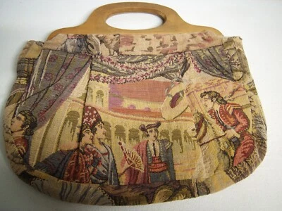 Cartera de tapiz forrada vintage años 1950-60/bolsa de costura/bolsa de tejido/ganchillo Foto 1 de 4