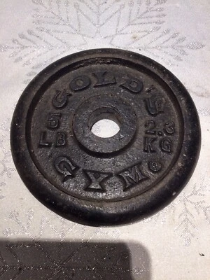 Gimnasio Gold's Golds vintage 5 lb.  Mancuerna con barra de 1" de peso Foto 1 de 2