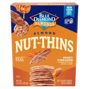 12x Blue Diamond Almonds Nut Thins Honey Cinnamon Cracker Crisps, 4.25 Oz Boxes - Picture 1 of 12