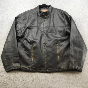 Arizona Jean Company Leather Jacket Adult Large Black Motorcycle Full Zip 56266 - Picture 1 of 9