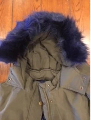 NWT Rothschilds Girls Faux Fur Trim Walker Jacket - Small (7/8) - Image 1 of 4