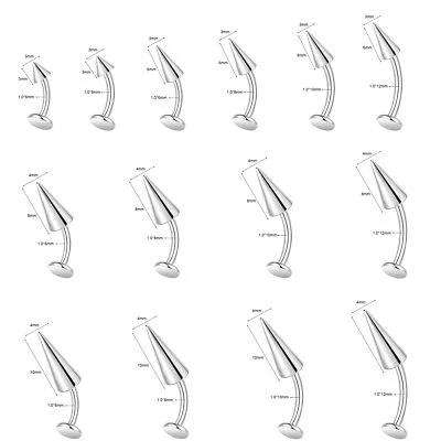 14 piezas de anillos de acero inoxidable para ombligo clavo labio perno cejas piercing joyería corporal Foto 1 de 4