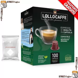 100 200 300 a 800 Capsule Compatibili Nespresso caffè Lollo Miscela Argento - Foto 1 di 1