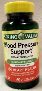 Spring Valley Blood Pressure Support Hearth Health 60 Vegetarian Caps *EXP 7/27* - Picture 1 of 2