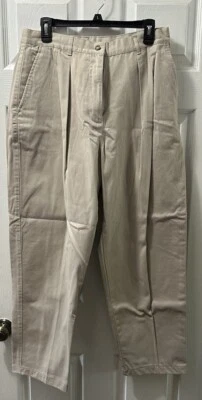 Jones New York Sport Talla 14 Pantalones Algodón Elastizado Beige Pierna Recta Clásico NUEVO Foto 1 de 4