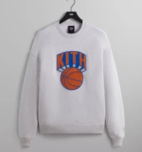 Kith for the New York Knicks Retro NY Nelson Crewneck Light Heather Grey Large - Picture 1 of 6