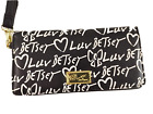 Luv Betsey By Betsey Johnson Wristlet Wallet Black Wht Faux Leather Nwot 17730