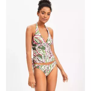 Conjunto de 2 piezas Tankini Ann Taylor Loft Beach Side Tie Halter traje de baño XL - Imagen 1 de 4