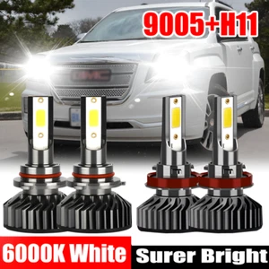 For GMC Terrain 2016-2017 4X 9005+H11 Front LED Headlight Bulb High Low Beam - Picture 1 of 14