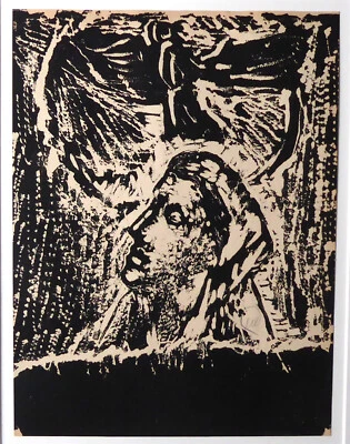 MARKUS LÜPERTZ - OHNE TITEL - AUS: "KRATER UND WOLKE"  NR. 6 - LINOLSCHNITT 1990 - Bild 1 von 4