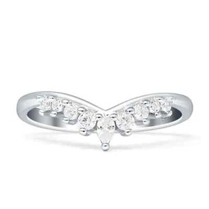 Tropfenring geschwungen Band Verlobung Birnenschliff CZ 925 Sterlingsilber 8 mm - Bild 1 von 12