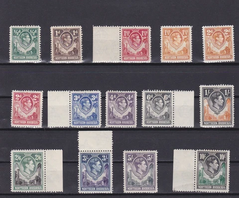 NORTHERN RHODESIA 1938, SG# 25-44, CV £200, part set, KGVI, MH Cover
