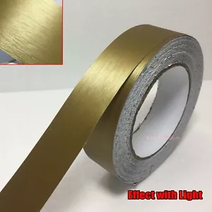 Vinilo envolvente de vinilo de 1,2"" x 120"" / dorado para automóvil grano cepillado adorno para casa - Imagen 1 de 4