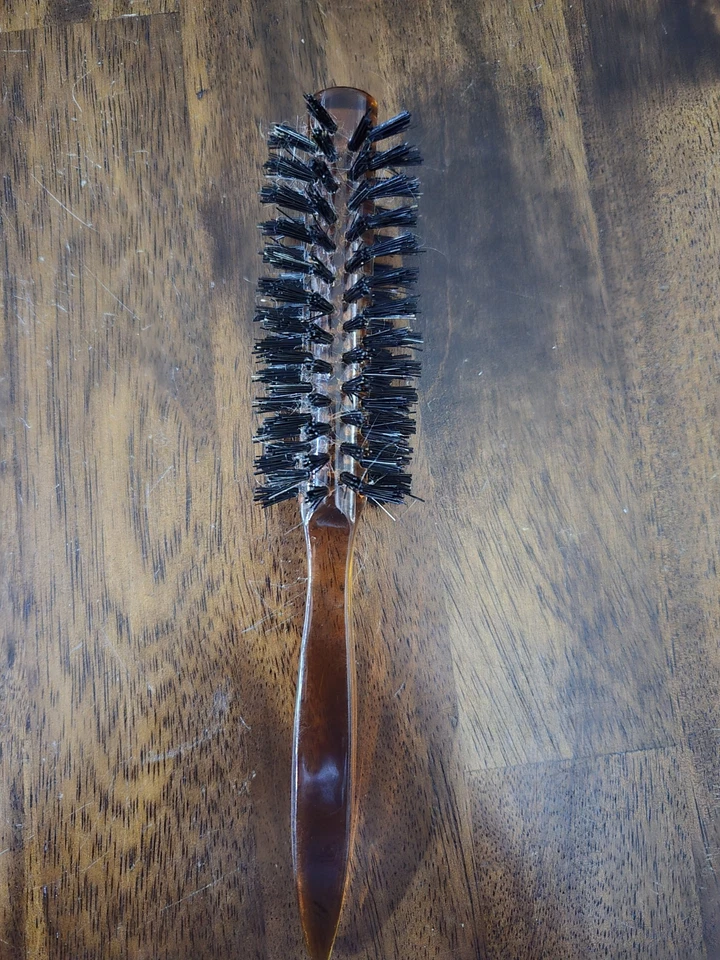 Cepillo de peinado vintage redondo marrón acrílico GOODY Foto 1 de 2