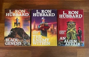 L. Ron Hubbard Vtg First Edition MISSION EARTH Series Books 2,3,4 Hardcover Set - Picture 1 of 11