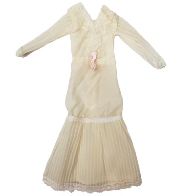 Vestido de Noiva Vintage Barbie Boneca Clone Camisola Vestido Branco Transparente Anos 70 LEIA - Imagem 1 de 4