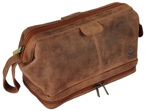 Leder Kulturbeutel für Männer - Reise Geschenk Rasur Dopp Kit - Badezimmer Dusche... - Bild 1 von 6