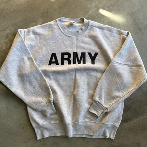 Sudadera Para Hombre Vintage Hecha en EE. UU. Jerzees Ejército Talla Grande Gris - Imagen 1 de 5